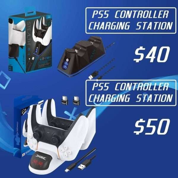 PS5 Charging Dock with LED Indicator, Dual type C USB