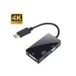Multi Function 3 in 1 Display Port/ Male to HDMI DVI VGA Female Adapter