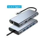 11-in-1 USB C Hub 3.0 Type C Dock Splitter Multiport Adapter