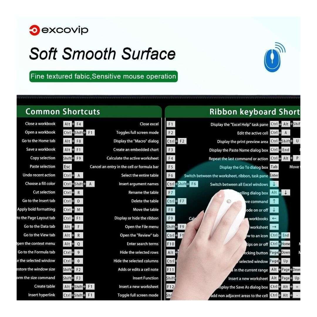 Excel Shortcuts Excel Shortcuts Computer Desk Mat - Image 1