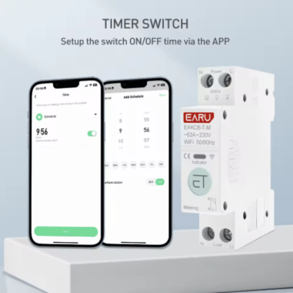 Smart Switch Energy Meter 63A Kwh Metering Monitoring Timer Relay MCB